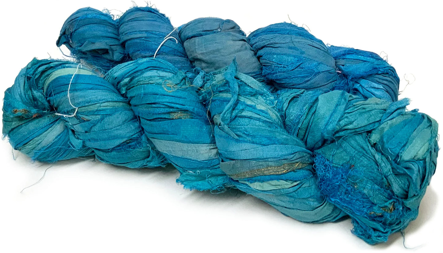 Recycled Sari Ribbon Yarn 100g