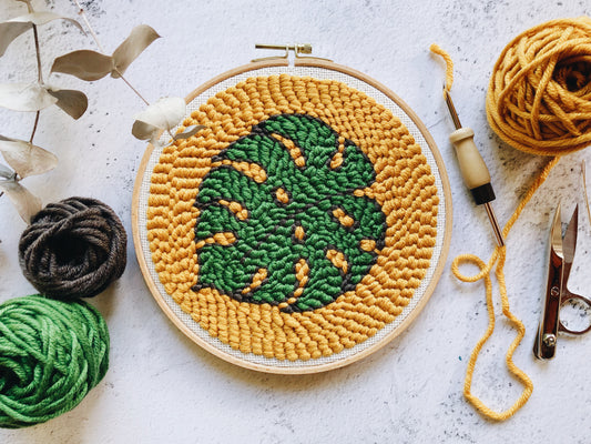 Punch needle pattern - Monstera Deliciosa