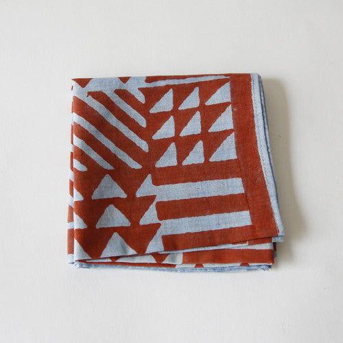 Blockprint Handkerchief Red