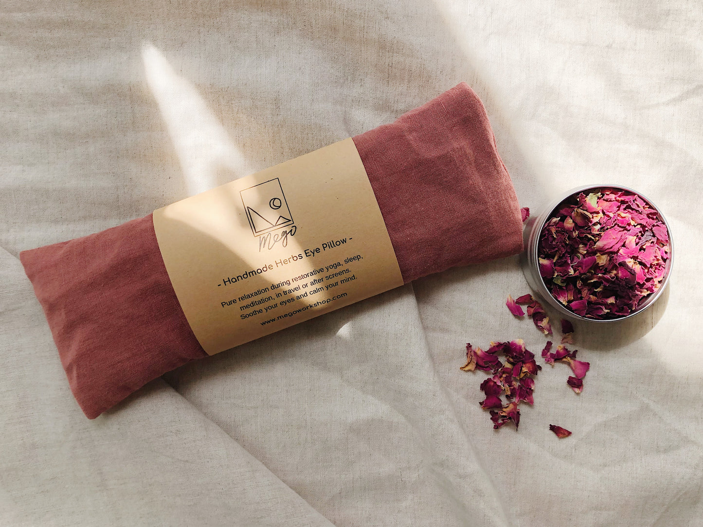 Refillable Handmade Herbs Eye Pillow - Soothe stress and balance