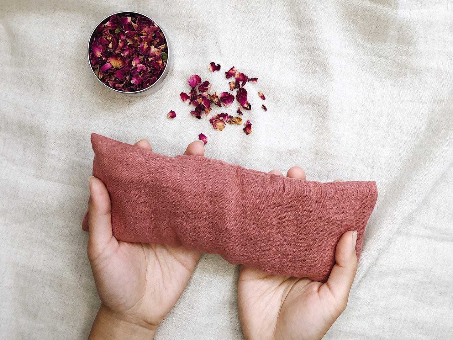 Refillable Handmade Herbs Eye Pillow - Soothe stress and balance