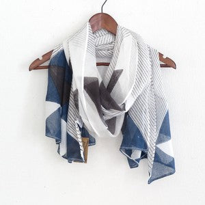 Triangle Border Thin Stole - Large