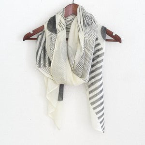 Stripe Dot Thin Stole - Large