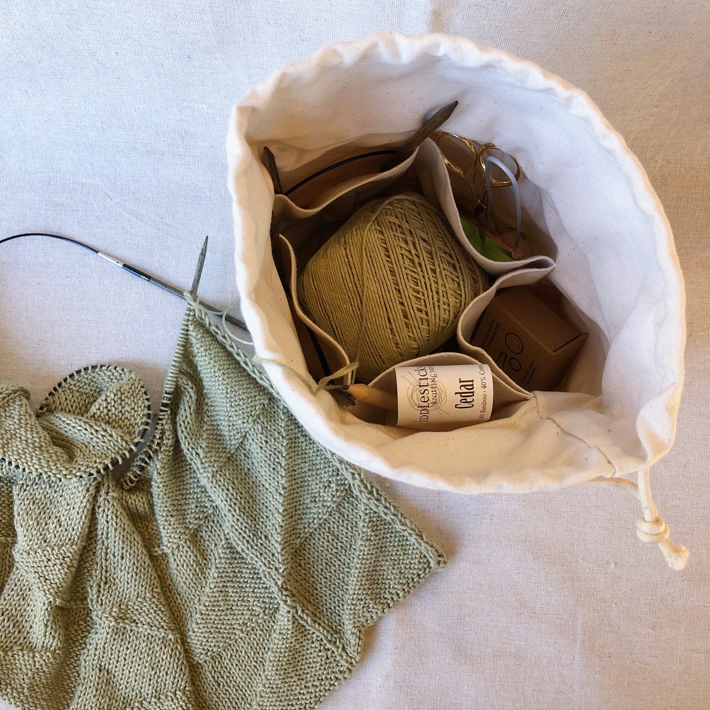 Cotton canvas project bag