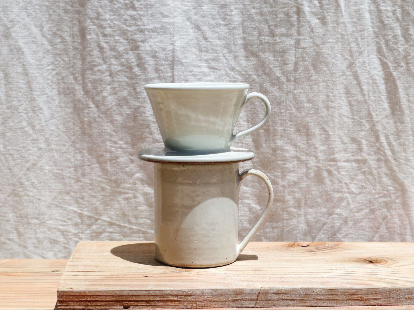 Shigaraki Ware Ceramic Mug Edge Line