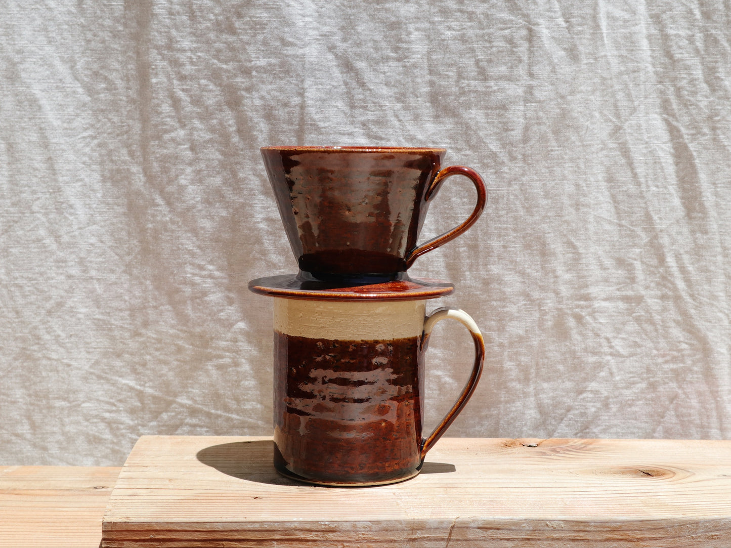 Shigaraki Ware Ceramic Mug Edge Line