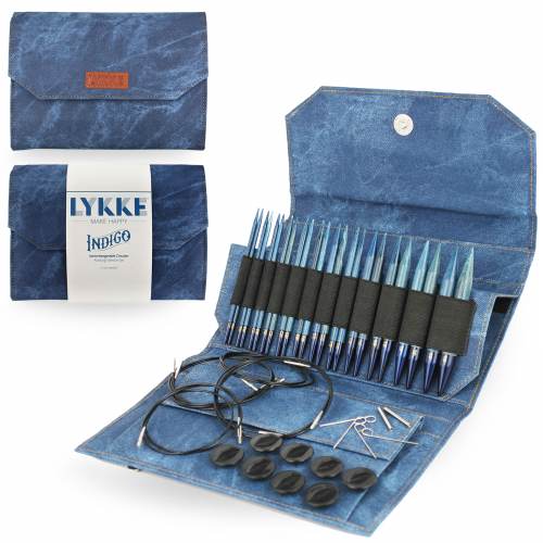 LYKKE KNITTING NEEDLE SET 5"- INDIGO